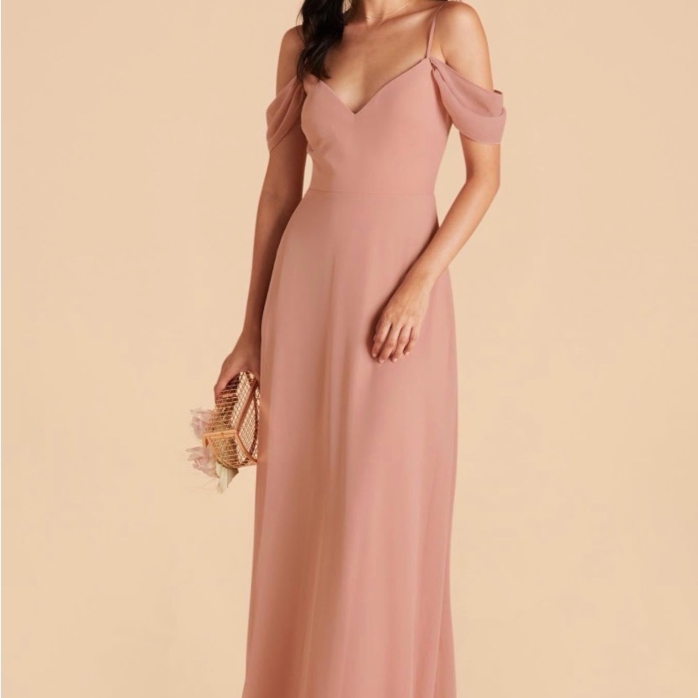 Birdy Grey Dusty Rose Chiffon Devin Convertible Dress with Slit; X-Small